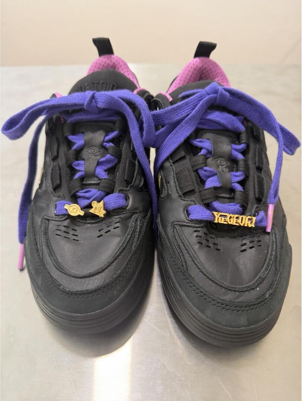adidas x Yu-Gi-Oh! Men’s Low Top Lace-Up Sneakers Black Purple - Picture 6 of 13